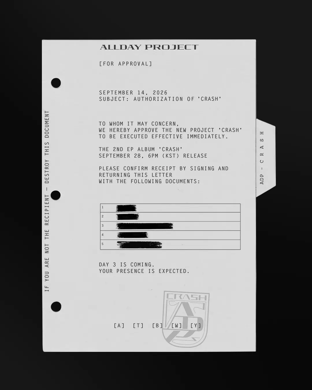 ALLDAY PROJECT Announces Highly Anticipated September Comeback with Second EP ‘CRASH’