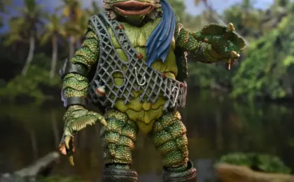 Mutation from the Depths: NECA Expands Universal Monsters x TMNT Crossover with Leonardo as the Creature from the Black Lagoon
